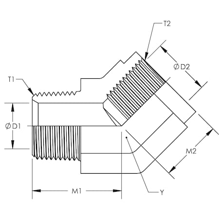 World Wide Fittings 45 Deg. Street Elbow Stainless Steel 5503X06X06SS
